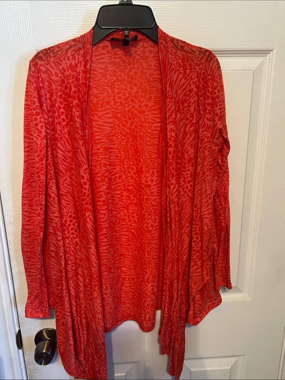 Orange Cheetah Print Cardigan